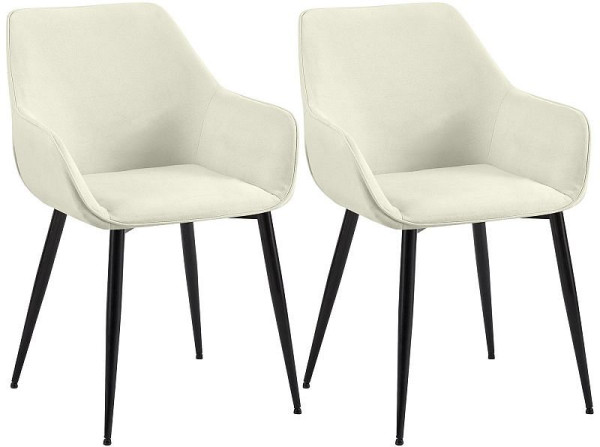 CLP 2er Set Esszimmerstuhl Vessa Stoff, creme, 323685