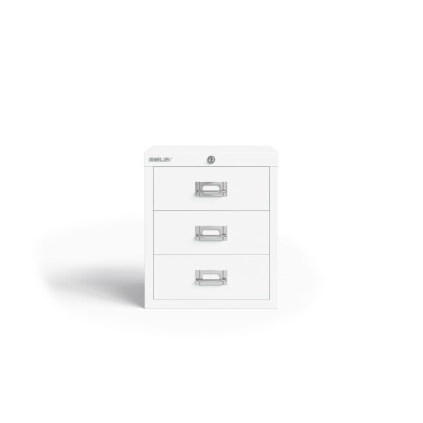 Bisley MultiDrawer, 12er Serie, abschließbar, 3 Schubladen à H 87 mm, DIN A4, Farbe: verkehrsweiß, LA123696