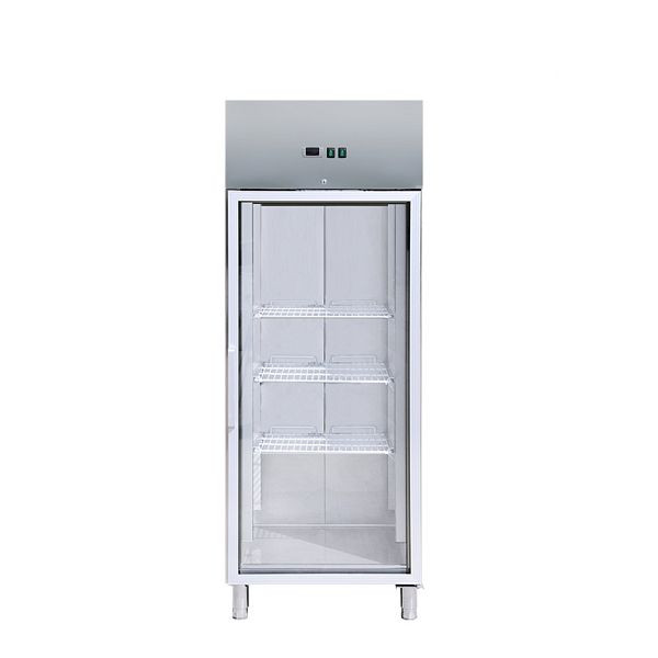 Skyrainbow Edelstahltiefkühlschrank mit Glasstür, Inhalt 610 Liter, GN2/1, THL650BTG