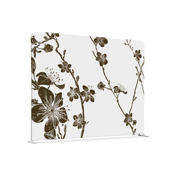 Showdown Displays Textil Raumteiler 150-150 Doppel Abstrakte Japanische Kirschblüte Braun, ZWSE150-150SSK-DSI9