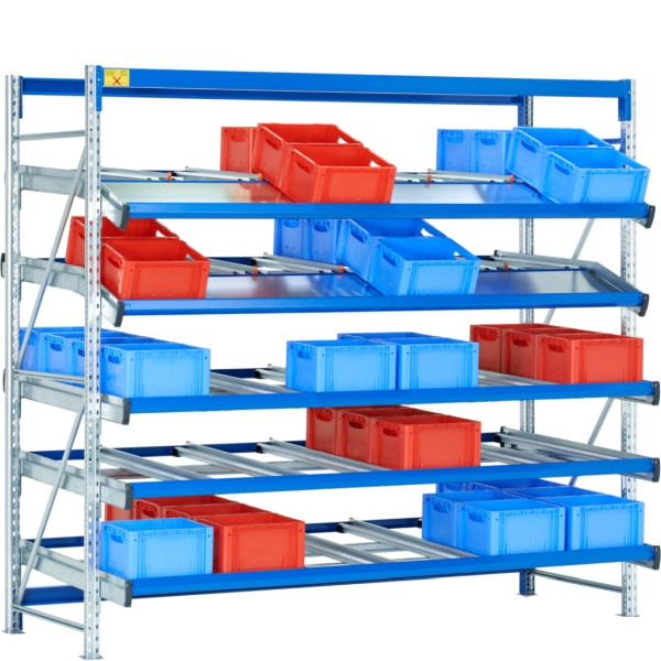 BITO Regal SDS /Regal SF4 Grund-Feld 2500x1300x2820 60RL gerade/abgeknickt RAL5010, C0860-0028