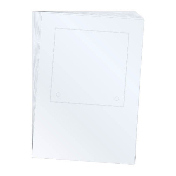 Stein HGS Beschriftungseinlagen für Türschild 'Cristallo' mit 2 Bohrungen, 160 mm, 100 mm, lackmattiert, 160 mm, 100 mm, VE: 10 Stück, 60037.0006