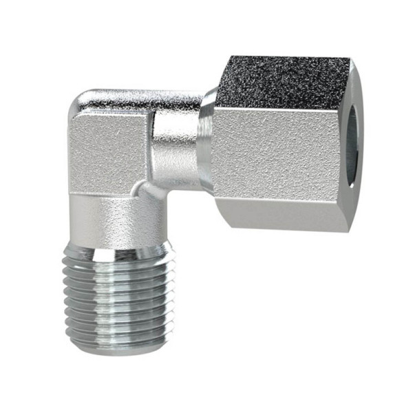 Riegler Winkel-Einschraubverschraubung, NPT 1, Rohr-Ø 25, Stahl verzinkt, 159189