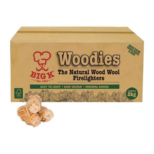 Big K Woodies Naturholzwolle Feueranzünder Locken FSC 2kg, FJ729