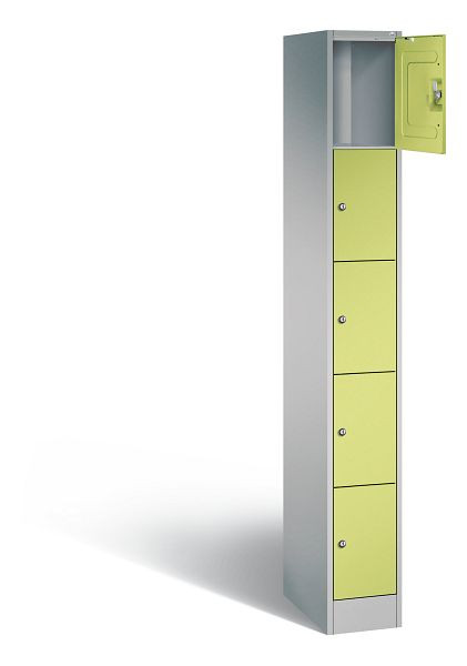 C+P Schließfachschrank Serie 8070, H1950xB240xT480mm, Farbe: Weißaluminium / Viridingrün, 80700-10 S10403