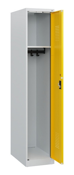 C+P Spind Evolo PLUS, 1 Abteil, 1530x300x500mm, 7035/1023, Zylinderschloss, 0490005-10 S10020