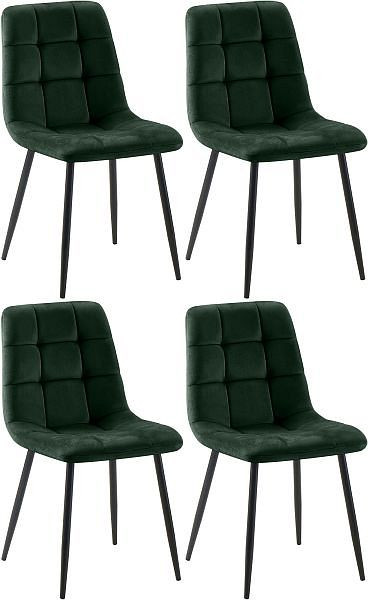 CLP 4er Set Esszimmerstuhl Tilde Samt, grün, 318349