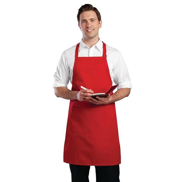 Chef Works verstellbare Latzschürze rot, Einheitsgröße, B196