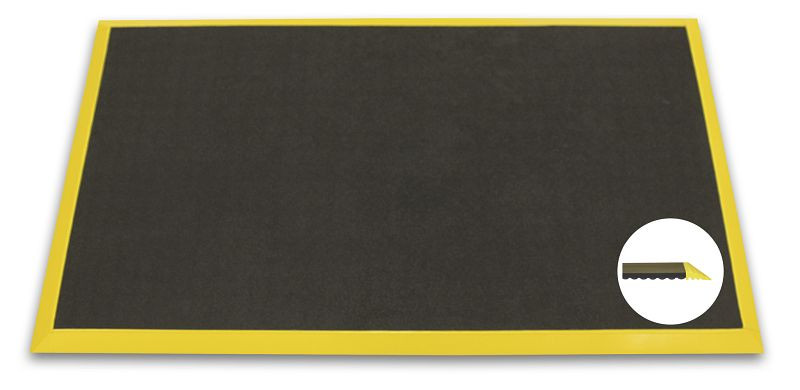 Ergomat Basic Bubble Down Anti-Ermüdungs-Matte mit gelben Kanten, Länge 300 cm, Breite 90 cm, BDB90300-YB