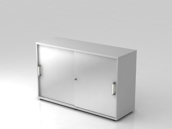 Hammerbacher Schiebetürschrank 2OH 120cm Chromgriff Grau/Silber, 120x40x74,8 cm (BxTxH), V1752S/5/S/CE