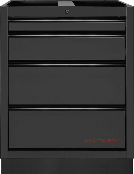 Kraftwerk MOBILIO BLACK EDITION Unterschrank mit 4 Schubladen, 3964-04-BLK