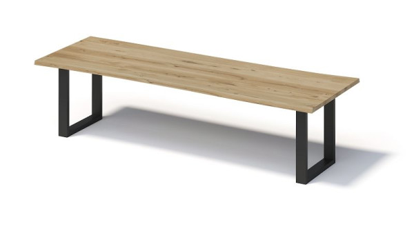Bisley Fortis Table Natural, 3000 x 1000 mm, natürliche Baumkante, geölte Oberfläche, O-Gestell, Oberfläche: natürlich/Gestell: schwarz, FN3010OP333