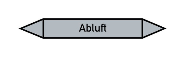 Schilder Klar Rohrleitungskennzeichen Abluft, 33000x90 mm Folie selbstklebend, 101503/95