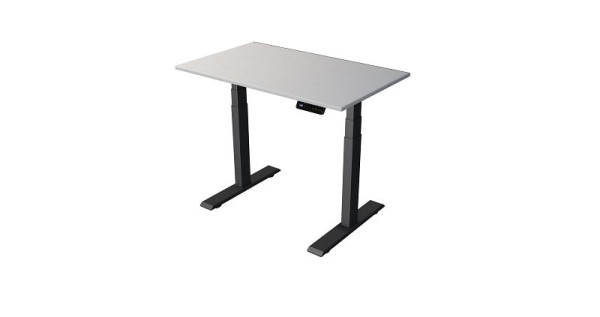 Kerkmann Steh-/Sitztisch B 1000 x T 600 mm, anthrazit, elektrisch höhenverstellbar von 630 - 1270 mm, lichtgrau/anthrazit, 10270111