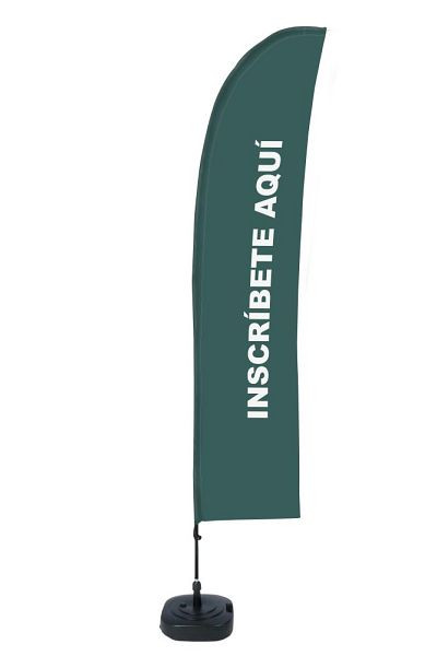Showdown Displays Beach Flag Budget Wind Komplettset Hier Anmelden Grau Spanisch ECO, BFBL-WT21-17-I164ECO