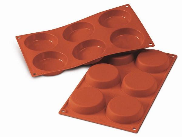 Schneider Silikon-Backform Flan Medium, 6 x 52 ml, Ø 70 mm, Höhe: 17 mm, 115224