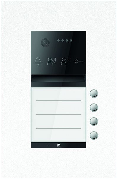 TCS Türkontrollsystem PES PRO IP Video Außenstation 4T 1 Spalte UP RAL9010 reinweiß, AVU400104-0019