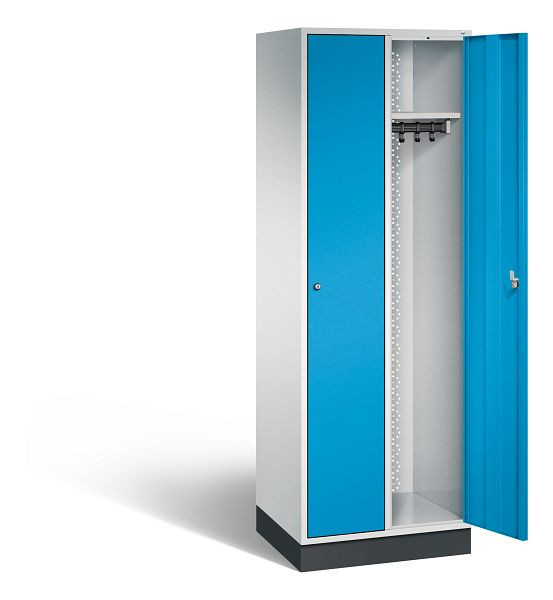 C+P Garderobenschrank Intro, H1950xB620xT490mm, Farbe: Lichtgrau / Lichtblau, 8170-201 S10000