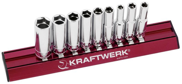 Kraftwerk Steckschlüssel-Satz lang, Zollmaße, MAGALU 1/4", 9-tlg, 101599
