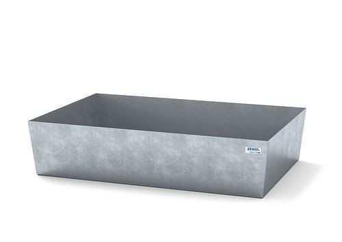 DENIOS Auffangwanne classic-line für 1 Fass, Stahl verzinkt, ohne Gitterrost, B 1236 mm, 259303