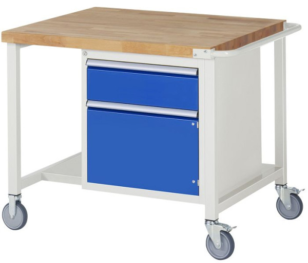 RAU Fahrbare Werkbank Serie 8000, 1 x Schublade, 1x Flügeltür, Ablageboden, 1000x880x900 mm, 05-8152A6-109B4S.11