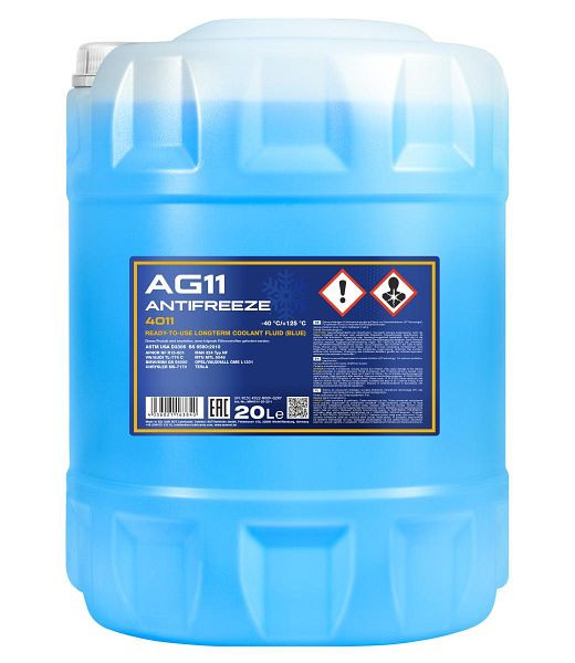 MANNOL 4011 Kühlerfrostschutzmittel AG11 (-40) Longterm, VE: 20 l, MN4011-20