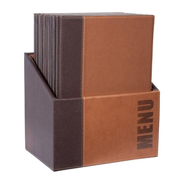 Securit Menümappen mit Box hellbraun, A4 (20 Stück), perfekt für eine gepflegte, moderne Präsentation, U268