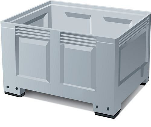 DENIOS Sammelbox PB 10-F aus Kunststoff, mit 4 Füßen, 670 Liter Volumen, 117-885