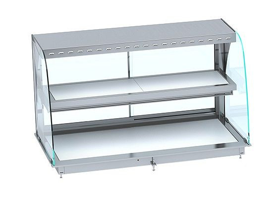 CombiSteel Einbauwärmevitrine Keramik Rund - Weiß 4/1, Breite (mm): 1440, 7495.0410