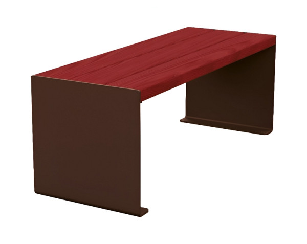 Procity Sitzbank Kube, 1200 mm, Stahl & Holz Ohne Rückenlehne, Mahagoni/RAL 8017, 306390.8017.ACAJ