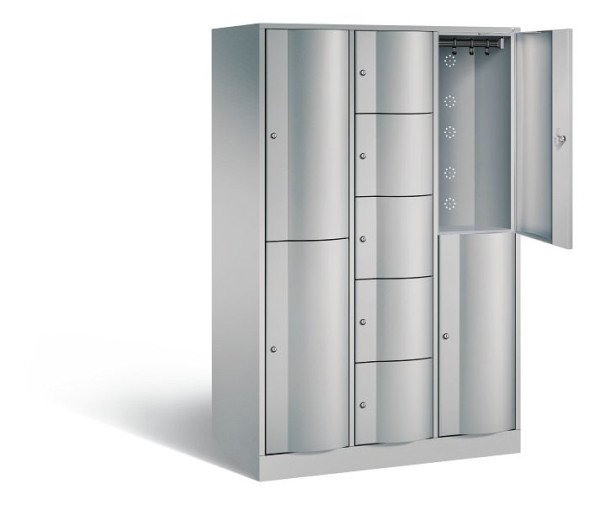 C+P Kombi-Schließfachschrank Resisto, H1950xB1148xT640mm, Farbe: Weißaluminium, 8070-3730 S10022