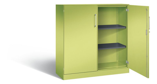 C+P Flügeltürenschrank Asisto, H1310xB1200xT435mm, Farbe: Viridingrün / Viridingrün, Bügelgriff, 3 OH, 141031-000 S10126