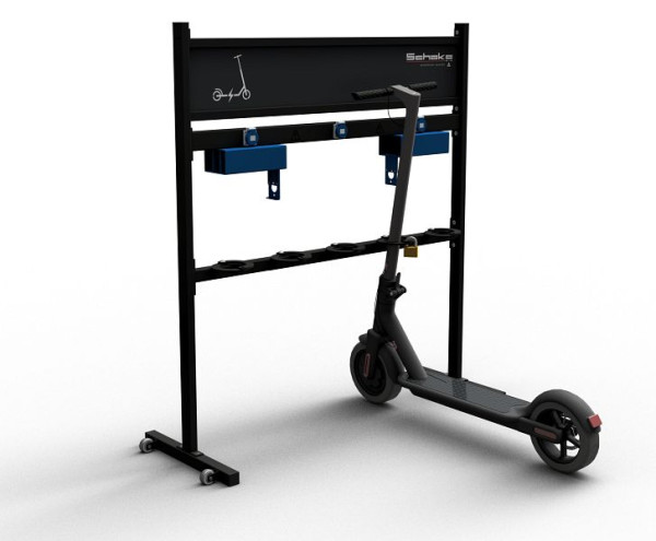 Schake Scooterständer mit Werbeschild + E-Scooter, 420_90BE