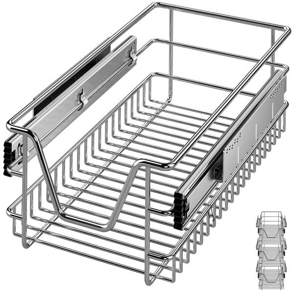 casaria Teleskopschublade 3er-Set 30cm Schrankbreite Außenmaß, 995594