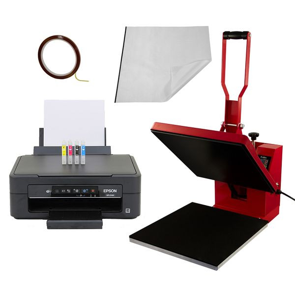 PixMax Transferpresse Hitzepresse 38 x 38 cm & Drucker mit Tinte im Set, 27267