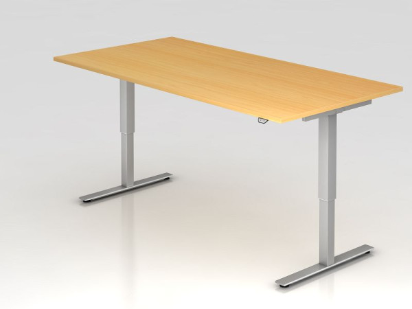 Hammerbacher Sitz-Steh-Schreibtisch elektrisch 200x100cm Buche, Arbeitshöhe 72 - 119 cm, VXMST2E/6/S
