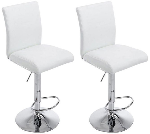 CLP Barhocker Köln Kunstleder chrom, weiß, VE: 2 Stück, 306594