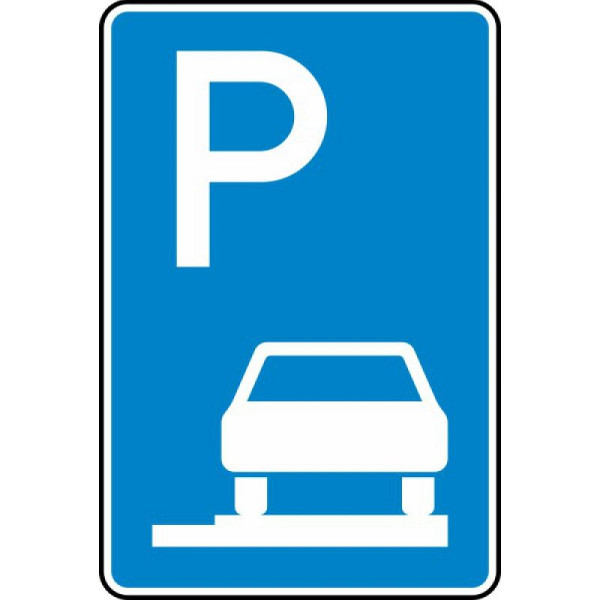 Stein HGS Parken auf Gehwegen ganz in Fahrtrichtung rechts Nr. 315-65, 630x420mm /RA2/Flachform 3mm, 315-65-123