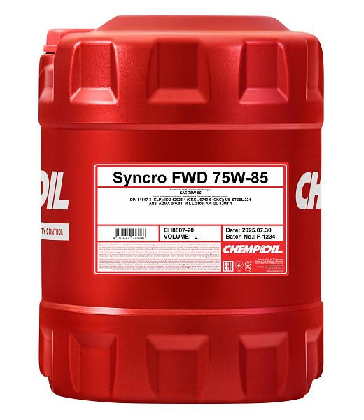 CHEMPIOIL Getriebeöl 8807 FWD 75W-85, VE: 20 l, CH8807-20