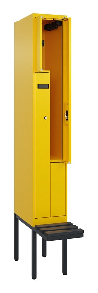 C+P Z-Spind Evolo PLUS, Bank, 2 Fächer, 2120x300x815mm, 1023/1023, Zylinderschloss, Material Sitzfläche Kunststoff, 0490437-102 S10103