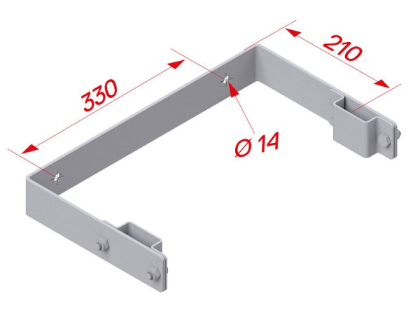 HYMER Wandhalter U-Form, Stahl feuerverzinkt, Größe 210 mm, 55659