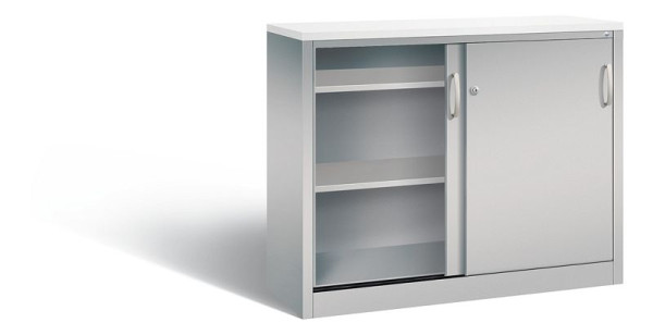 C+P Sideboard mit Schiebetüren Acurado, H1000xB1200xT400mm, Farbe: Weißaluminium, Bügelgriff, 2046-00 S10217