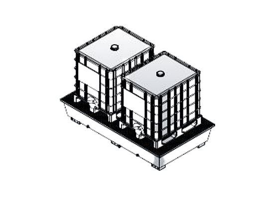 Eichinger Industrie Auffangwanne mit konischen Seitenwänden, mit Gitterrost, 2 x IBC anthrazitgrau, 30102100000961