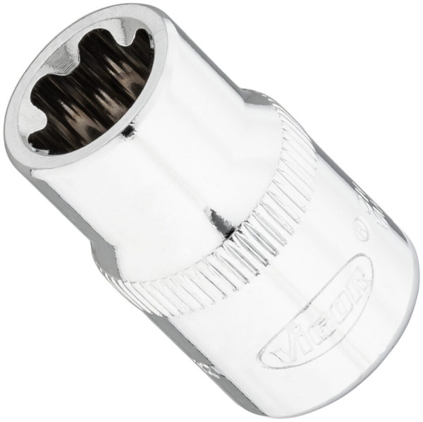 VIGOR T-Plus Steckschlüsseleinsatz, Vierkant 10 mm (3/8 Zoll), E+ Profil, E12+, V7920-EP12