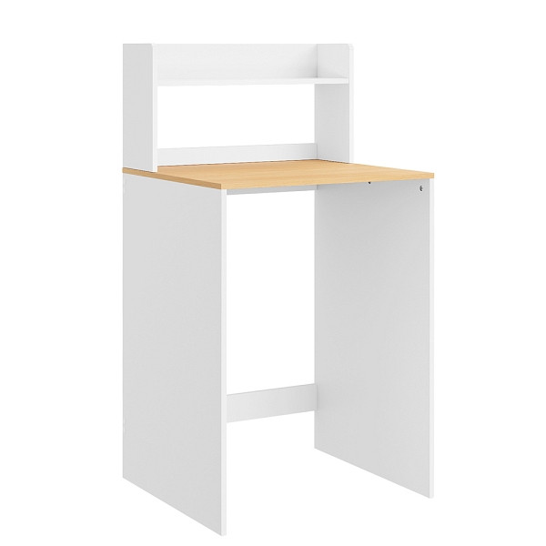 SoBuy Wäscheschrank Weiß mit Ablage, Waschmaschinenunterschrank mit Arbeitsplatte, Regalschrank aus Spanplatte, 65×60×126 cm, Tragkraft 33 kg, BZR224-WN