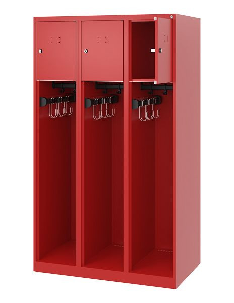 C+P Feuerwehrspind Evolo, Modell YOUNGSTER, 3 Abteile, H1530xB900xT500 mm, Feuerrot, 0490015-30 S10002