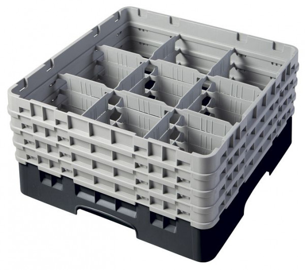 Cambro Spülkorb mit 9 Fächer Camrack® 21,5 cm Schwarz, 9S800110