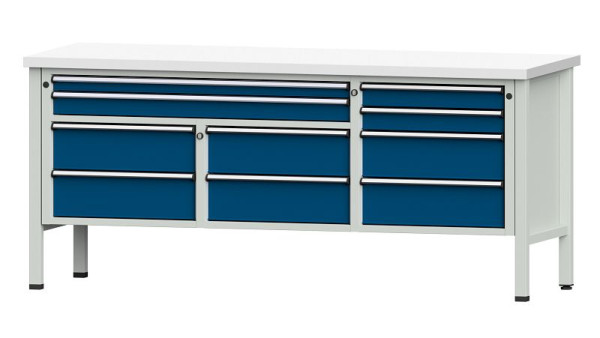 ANKE Werkbänke Kastenwerkbank, Modell 285 V, 2000 x 700 x 890 mm, RAL 7035/5010, KSP 40 mm, 304.585