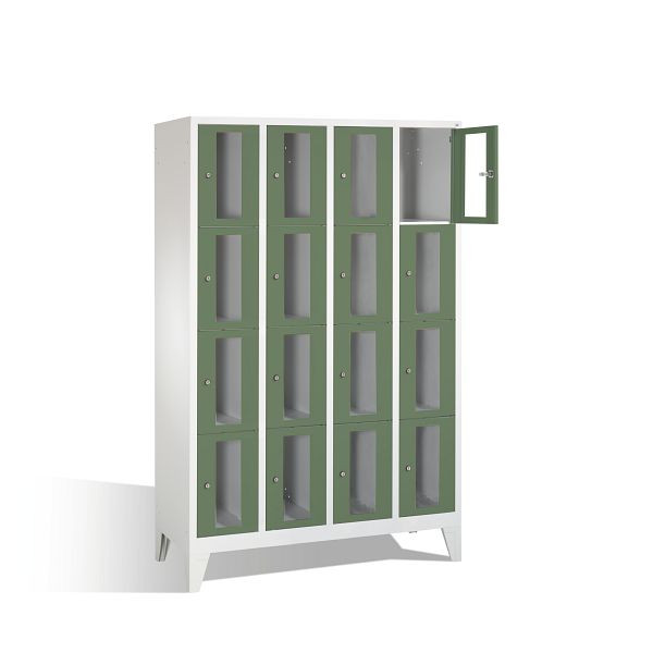 C+P Schließfachschrank Classic, H1850xB1190xT500mm, Farbe: Lichtgrau / Resedagrün, 8010A404 S10004