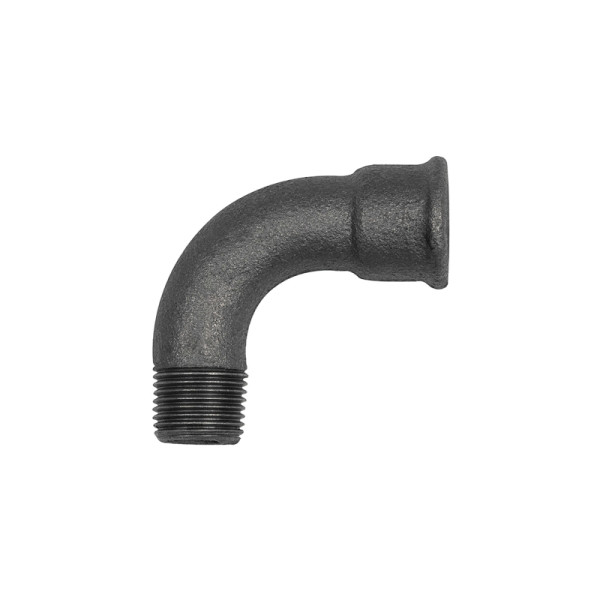 Riegler Bogen 1, 90°, lang, Rp 2 innen, R 2, Temperguss schwarz, 133578